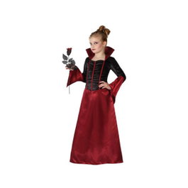 Atosa Disfraz de Vampiresa Niña Infantil Drácula Elegante, Negro, 7-9 Años