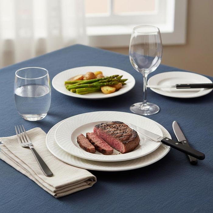 Caja 12 Cuchillos Steak Acero Inox Pizza Steak Amefa 21,2 cm