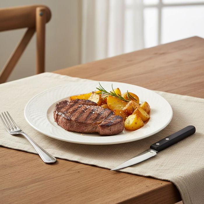 Caja 12 Cuchillos Steak Acero Inox Pizza Steak Amefa 21,2 cm