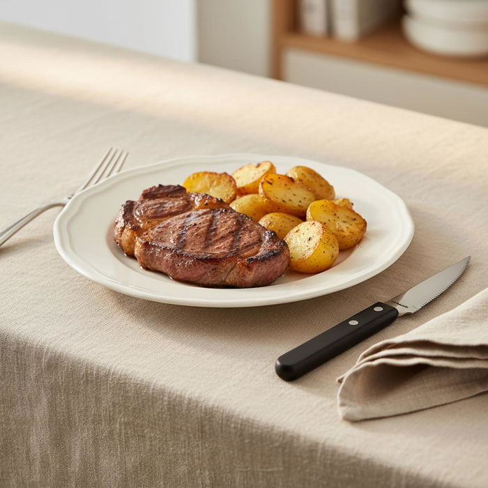 Caja 12 Cuchillos Steak Acero Inox Pizza Steak Amefa 21,2 cm