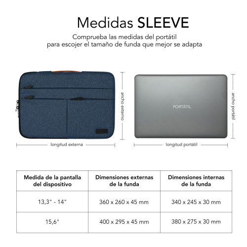 Subblim Funda Air Padding 360 Sleeve 13,3-14 Pulgadas Azul