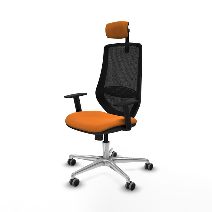 PIQUERAS Y CRESPO Silla de oficina Mardos con mecanismo Sincro, Naranja y Negro