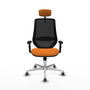 PIQUERAS Y CRESPO Silla de oficina Mardos con mecanismo Sincro, Naranja y Negro
