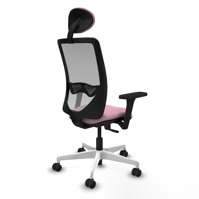 PIQUERAS Y CRESPO Silla de oficina Zulema con mecanismo Sincro, Rosa y Gris