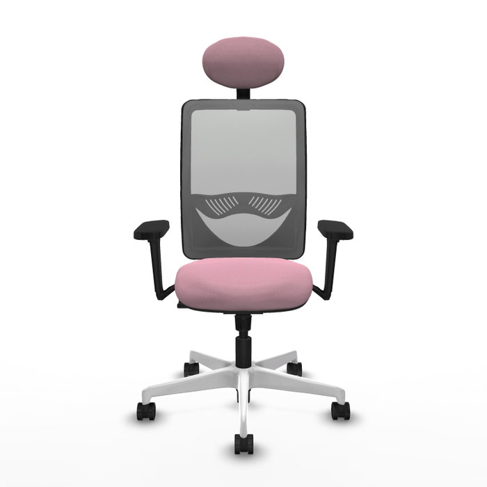 PIQUERAS Y CRESPO Silla de oficina Zulema con mecanismo Sincro, Rosa y Gris