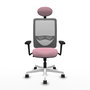 PIQUERAS Y CRESPO Silla de oficina Zulema con mecanismo Sincro, Rosa y Gris