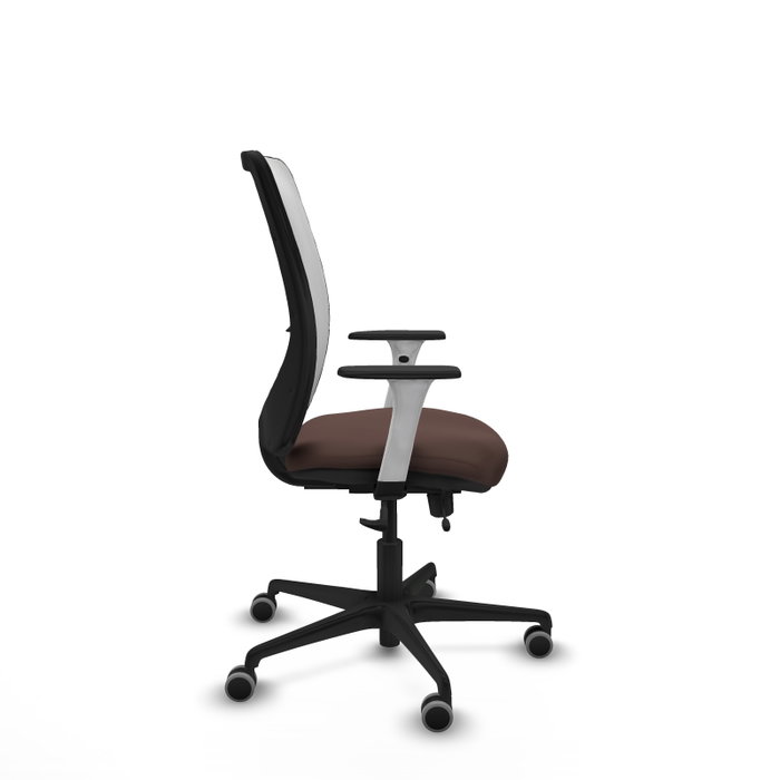 PIQUERAS Y CRESPO Silla de oficina Zulema con mecanismo Sincro/Traslack, Marrón oscuro y Blanco PIQUERAS Y CRESPO Silla de oficina Zulema con mecanismo Sincro/Traslack, Marrón oscuro y Blanco
