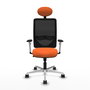 PIQUERAS Y CRESPO Silla de oficina Zulema Naranja y Negro con Mecanismo Sincro