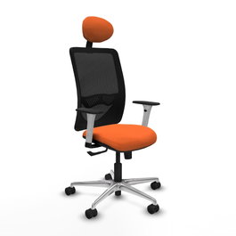 PIQUERAS Y CRESPO Silla de oficina Zulema Naranja y Negro con Mecanismo Sincro