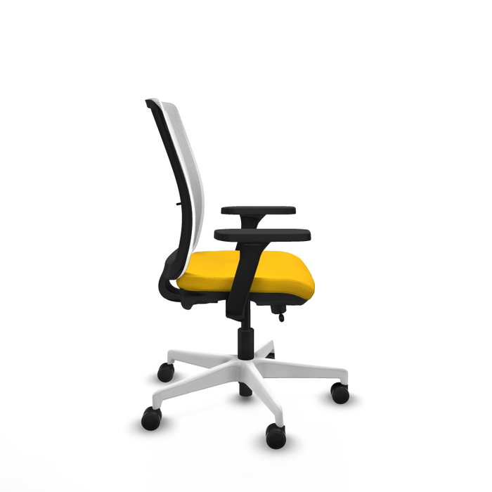 PIQUERAS Y CRESPO Silla de oficina Haches con mecanismo Sincro/Traslack, Amarillo y Blanco PIQUERAS Y CRESPO Silla de oficina Haches con mecanismo Sincro/Traslack, Amarillo y Blanco