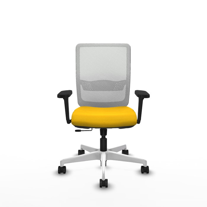 PIQUERAS Y CRESPO Silla de oficina Haches con mecanismo Sincro/Traslack, Amarillo y Blanco PIQUERAS Y CRESPO Silla de oficina Haches con mecanismo Sincro/Traslack, Amarillo y Blanco