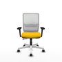 PIQUERAS Y CRESPO Silla de oficina Haches con mecanismo Sincro/Traslack, Amarillo y Blanco