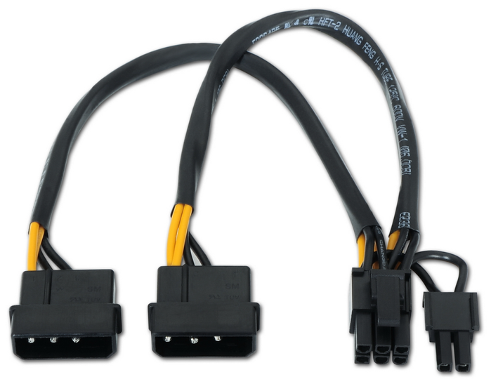 Aisens A131-0165 Cable de alimentación para tarjeta gráfica 2x Molex a PCI-E 6+2 pin Aisens A131-0165 Cable de alimentación para tarjeta gráfica 2x Molex a PCI-E 6+2 pin