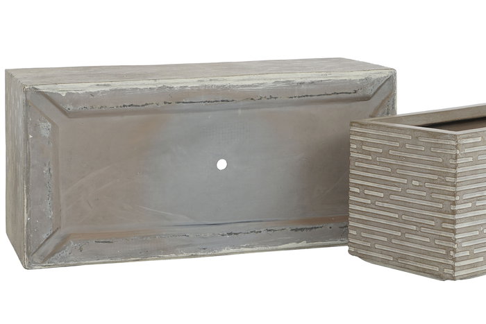 DKD Home Decor Jardinera Terraza Y Jardin Beige 37.5 x 37.5 x 74.5 cm Set de 3