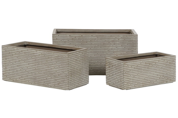 DKD Home Decor Jardinera Terraza Y Jardin Beige 37.5 x 37.5 x 74.5 cm Set de 3