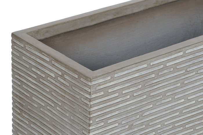 DKD Home Decor Jardinera Terraza Y Jardin Beige 37.5 x 37.5 x 74.5 cm Set de 3