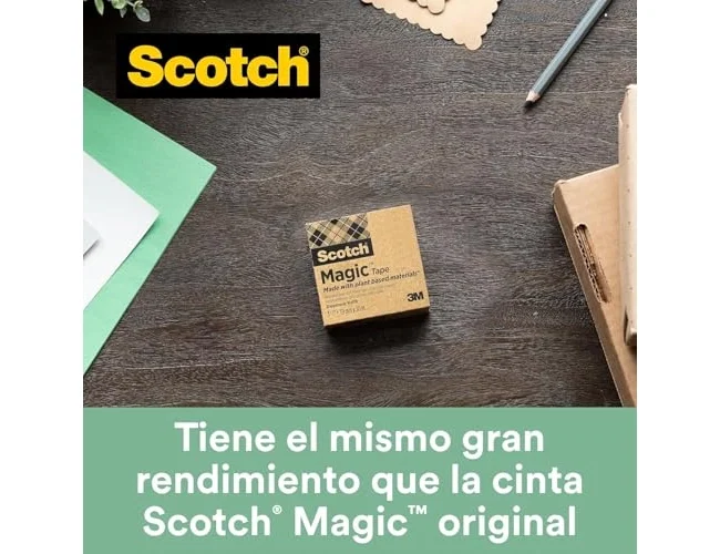 Scotch C38 Dispensador Negro con 3 Cintas Magic 900 Scotch C38 Dispensador Negro con 3 Cintas Magic 900