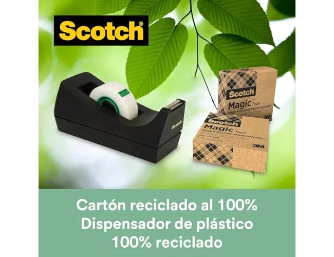Scotch C38 Dispensador Negro con 3 Cintas Magic 900 Scotch C38 Dispensador Negro con 3 Cintas Magic 900