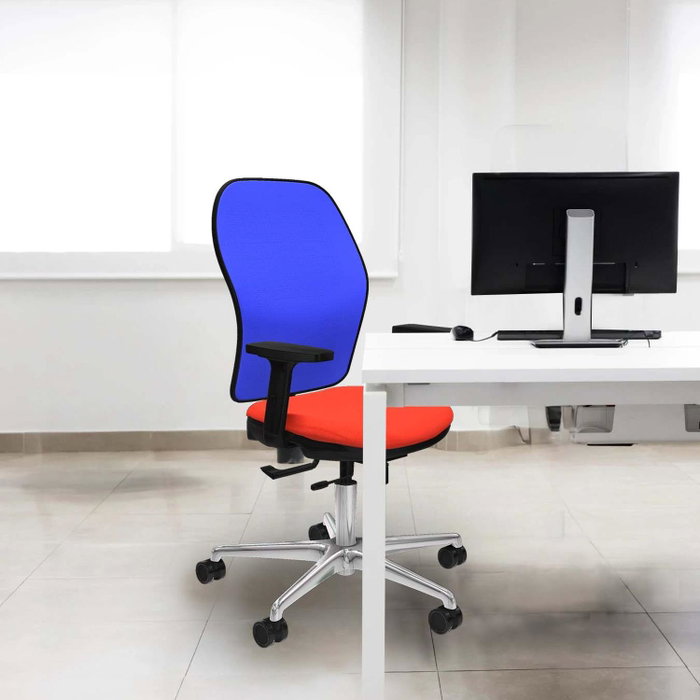 PIQUERAS Y CRESPO Silla de oficina Jorquera Rosa y Blanco con mecanismo Sincro/Traslack
