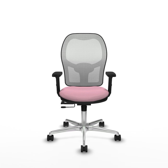 PIQUERAS Y CRESPO Silla de oficina Jorquera Rosa y Blanco con mecanismo Sincro/Traslack