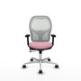 PIQUERAS Y CRESPO Silla de oficina Jorquera Rosa y Blanco con mecanismo Sincro/Traslack