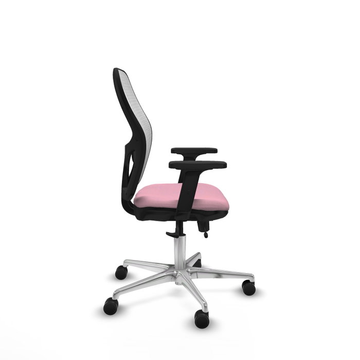 PIQUERAS Y CRESPO Silla de oficina Jorquera Rosa y Blanco con mecanismo Sincro/Traslack