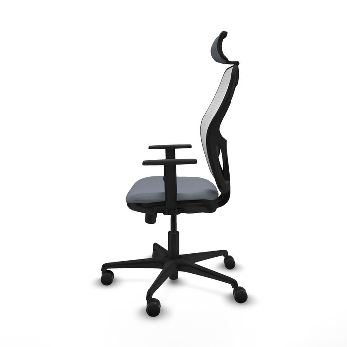 PIQUERAS Y CRESPO Silla de oficina Jorquera con mecanismo Sincro/Traslack, Gris y Blanco