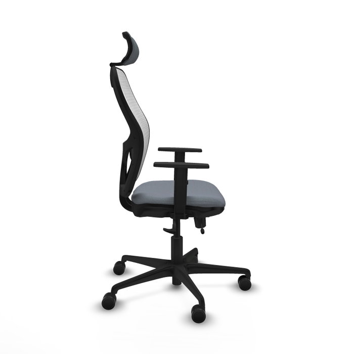 PIQUERAS Y CRESPO Silla de oficina Jorquera con mecanismo Sincro/Traslack, Gris y Blanco