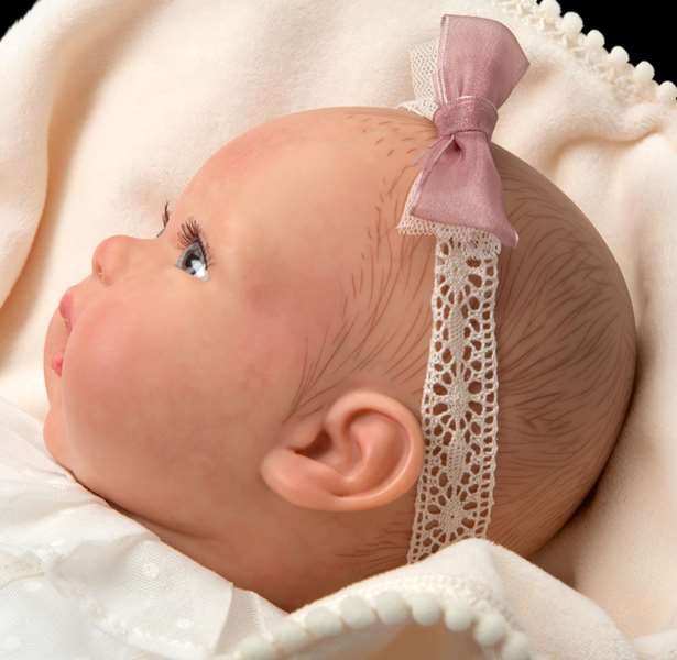 Muñecas Arias Muñeca Reborn 45 cm Delia con Manta y Pelo Decorado