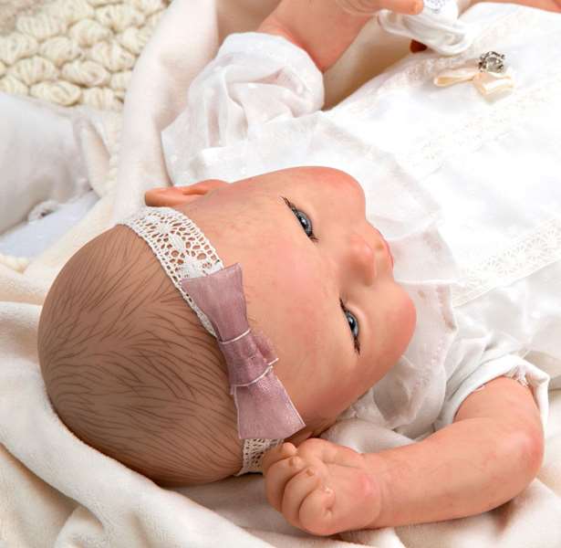 Muñecas Arias Muñeca Reborn 45 cm Delia con Manta y Pelo Decorado