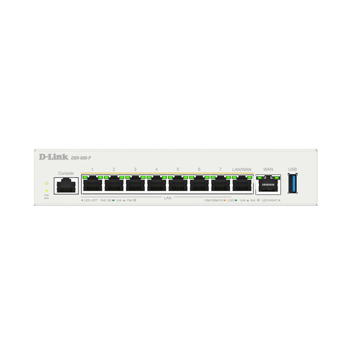 D-Link DBR-600-P Router Empresarial 2.5G PoE con VPN y Gestión Wi-Fi D-Link DBR-600-P Router Empresarial 2.5G PoE con VPN y Gestión Wi-Fi