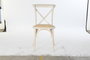 DKD Home Decor Set de 4 Sillas Crossback de Madera y Ratán en Blanco y Natural