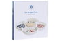 DKD Home Decor Bandeja de Aperitivo Gres y Bambú Casitas Azul 22x22x7 cm