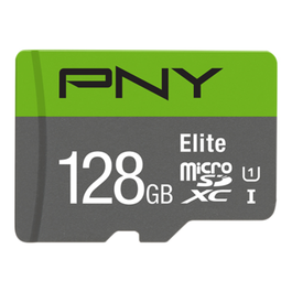 PNY MicroSDXC 128 GB Elite UHS-I Clase 10 V10 Verde Gris
