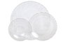 DKD Home Decor Set de 6 Platos Llanos de Cristal Mandala Transparente 25,4 cm