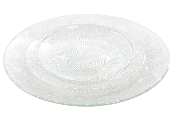 DKD Home Decor Set de 6 Platos Llanos de Cristal Mandala Transparente 25,4 cm DKD Home Decor Set de 6 Platos Llanos de Cristal Mandala Transparente 25,4 cm