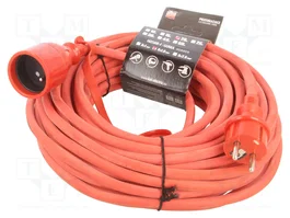 KEL Prolongador de alimentación H05RR-F 3G1,5mm2 20m Rojo