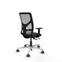 PIQUERAS Y CRESPO Silla de oficina Motilla con mecanismo Sincro/Traslack, Negro/Gris