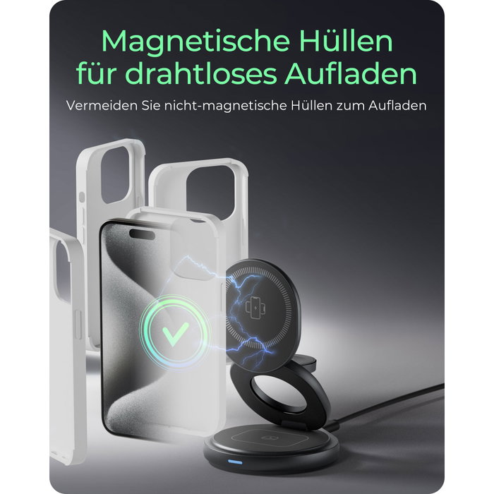 ICY BOX IB-SH101-CH Cargador Magnetizado Plegable 3 en 1 15W para Apple Watch, iPhone y AirPods con MagSafe, Cable USB-C de 1 m, Color Gris Antracita ICY BOX IB-SH101-CH Cargador Magnetizado Plegable 3 en 1 15W para Apple Watch, iPhone y AirPods con MagSafe, Cable USB-C de 1 m, Color Gris Antracita