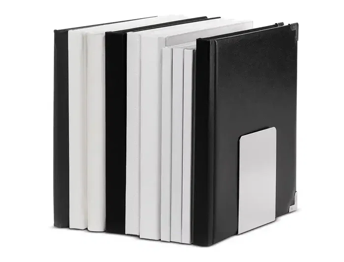 Maul Apoyalibros Metálico 100x80x100 mm Juego Aluminio Plateado Anodizado Resistente Arañazos Oficina Hogar