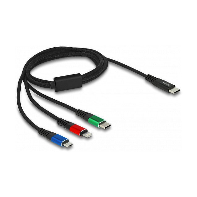 DeLOCK Cable de carga USB 3 en 1 USB Type-C a Lightning/Micro USB/USB Type-C 1 m DeLOCK Cable de carga USB 3 en 1 USB Type-C a Lightning/Micro USB/USB Type-C 1 m