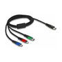 DeLOCK Cable de carga USB 3 en 1 USB Type-C a Lightning/Micro USB/USB Type-C 1 m