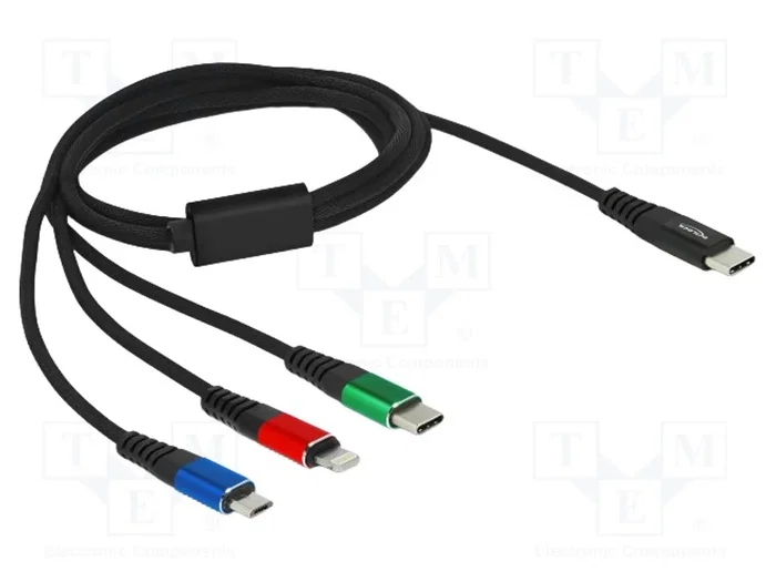 DeLOCK Cable de carga USB 3 en 1 USB Type-C a Lightning/Micro USB/USB Type-C 1 m DeLOCK Cable de carga USB 3 en 1 USB Type-C a Lightning/Micro USB/USB Type-C 1 m