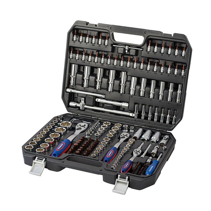 Workpro Juego de Herramientas Mecánico 172 Piezas con 3 Carracas Reversibles 72 Dientes (1/4", 3/8", 1/2"), Llaves de Vaso, Puntas Torx y Allen, Maletín