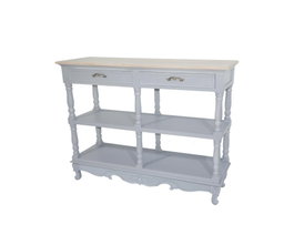 DKD Home Decor Buffet Victoria de Paulownia y MDF con 2 Cajones, Gris