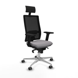 PIQUERAS Y CRESPO Silla de oficina Horna con mecanismo Sincro, Gris y Negro