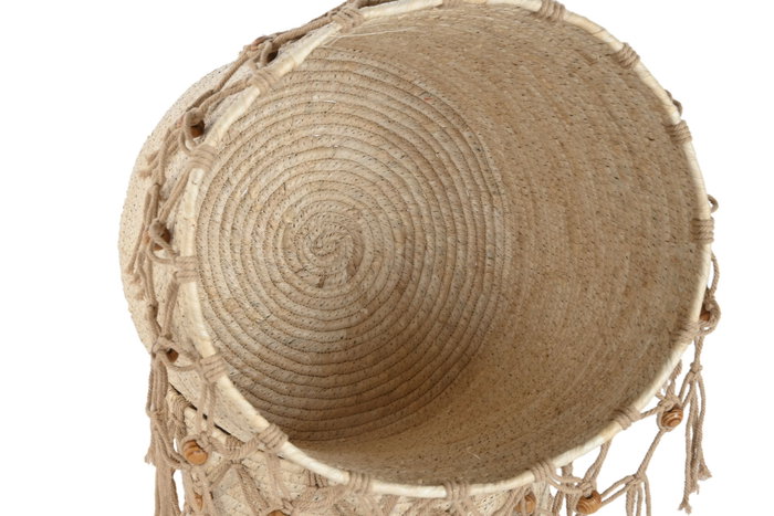 DKD Home Decor Set de 3 Cestas de Fibra y Algodón Natural DKD Home Decor Set de 3 Cestas de Fibra y Algodón Natural