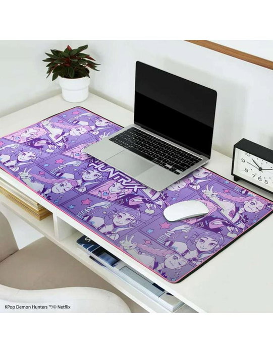 Cinereplicas Alfombrilla de Escritorio XL KPop Demon Hunters HUNTR/X con Diseño Oficial Netflix - 80x35 cm Neopreno Antideslizante