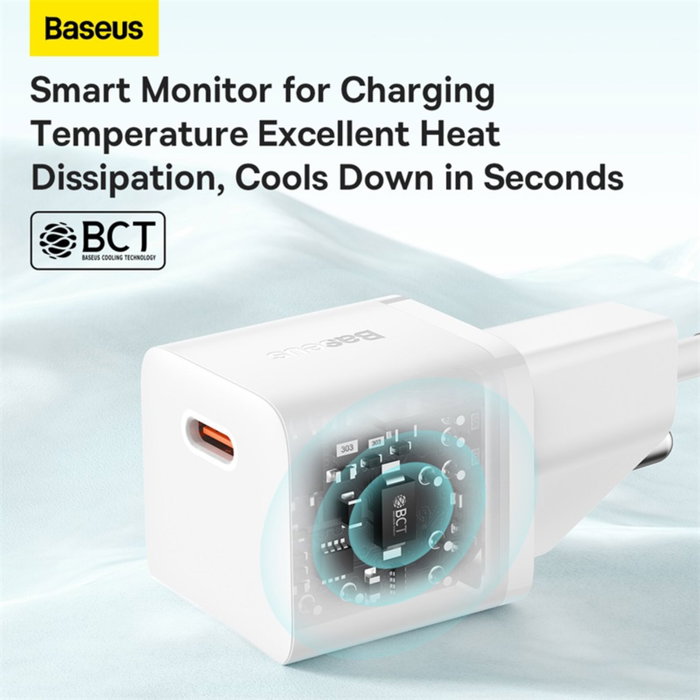 Baseus GaN5 Mini Fast Charger 1C 20W EU Blanco Baseus GaN5 Mini Fast Charger 1C 20W EU Blanco