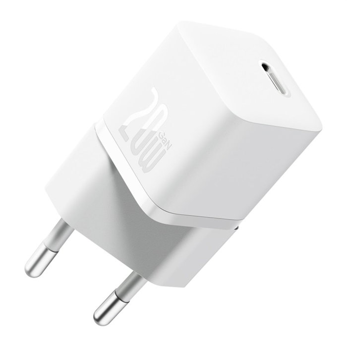 Baseus GaN5 Mini Fast Charger 1C 20W EU Blanco Baseus GaN5 Mini Fast Charger 1C 20W EU Blanco